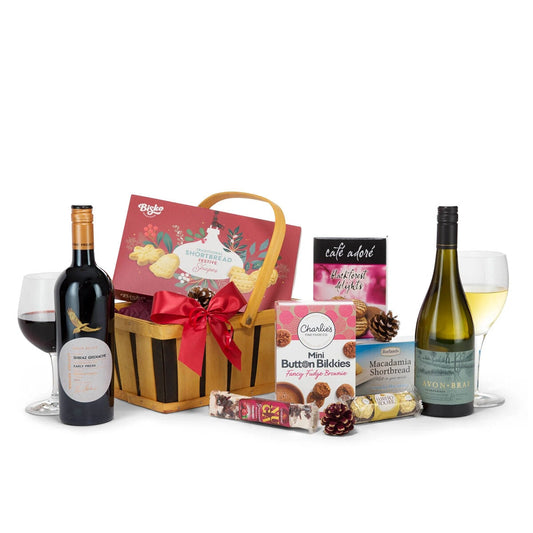 Interhampers Ideal Gift Hamper BRO2125: Wine, Shortbread & Chocolate Basket