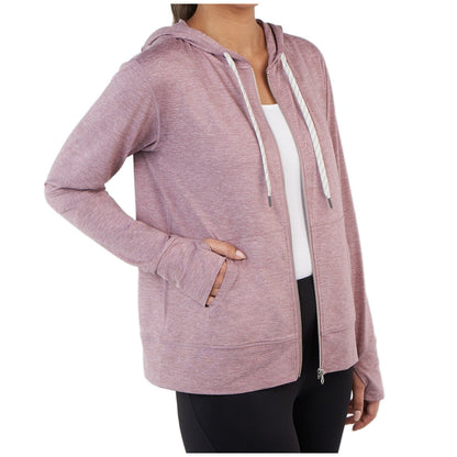 Kirkland Signature Ladies Lightweight Full Zip Hoodie Pink, Moisture-Wicking