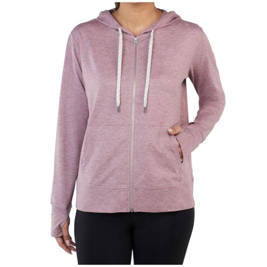 Kirkland Signature Ladies Lightweight Full Zip Hoodie Pink, Moisture-Wicking