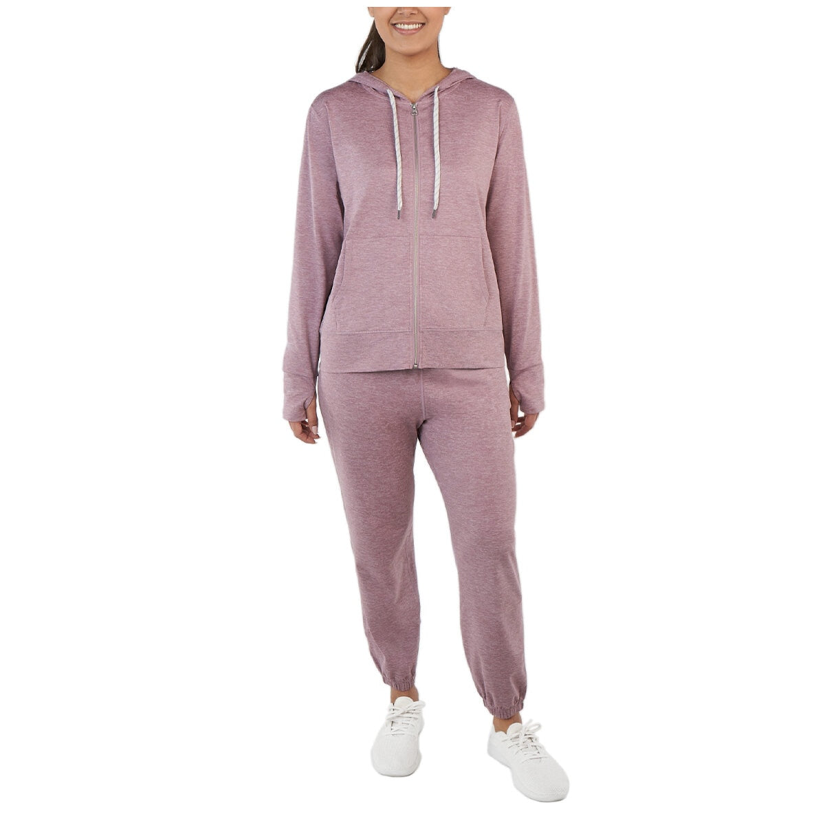 Kirkland Signature Ladies Lightweight Full Zip Hoodie Pink, Moisture-Wicking