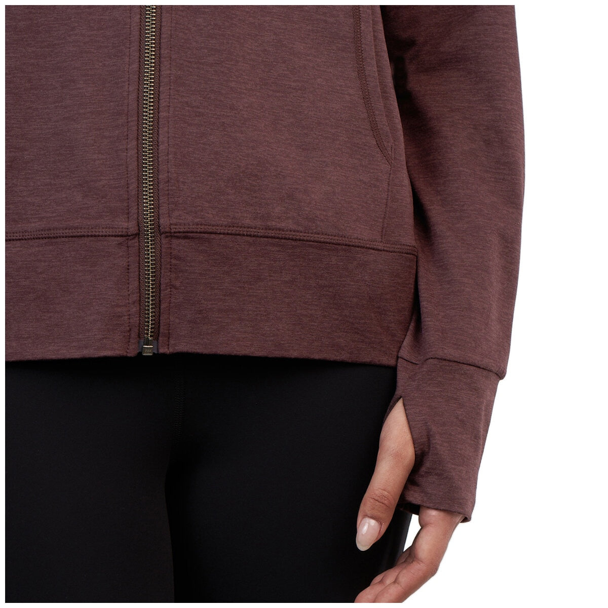 Kirkland Signature Ladies Lightweight Full Zip Hoodie Red, Moisture-Wicking