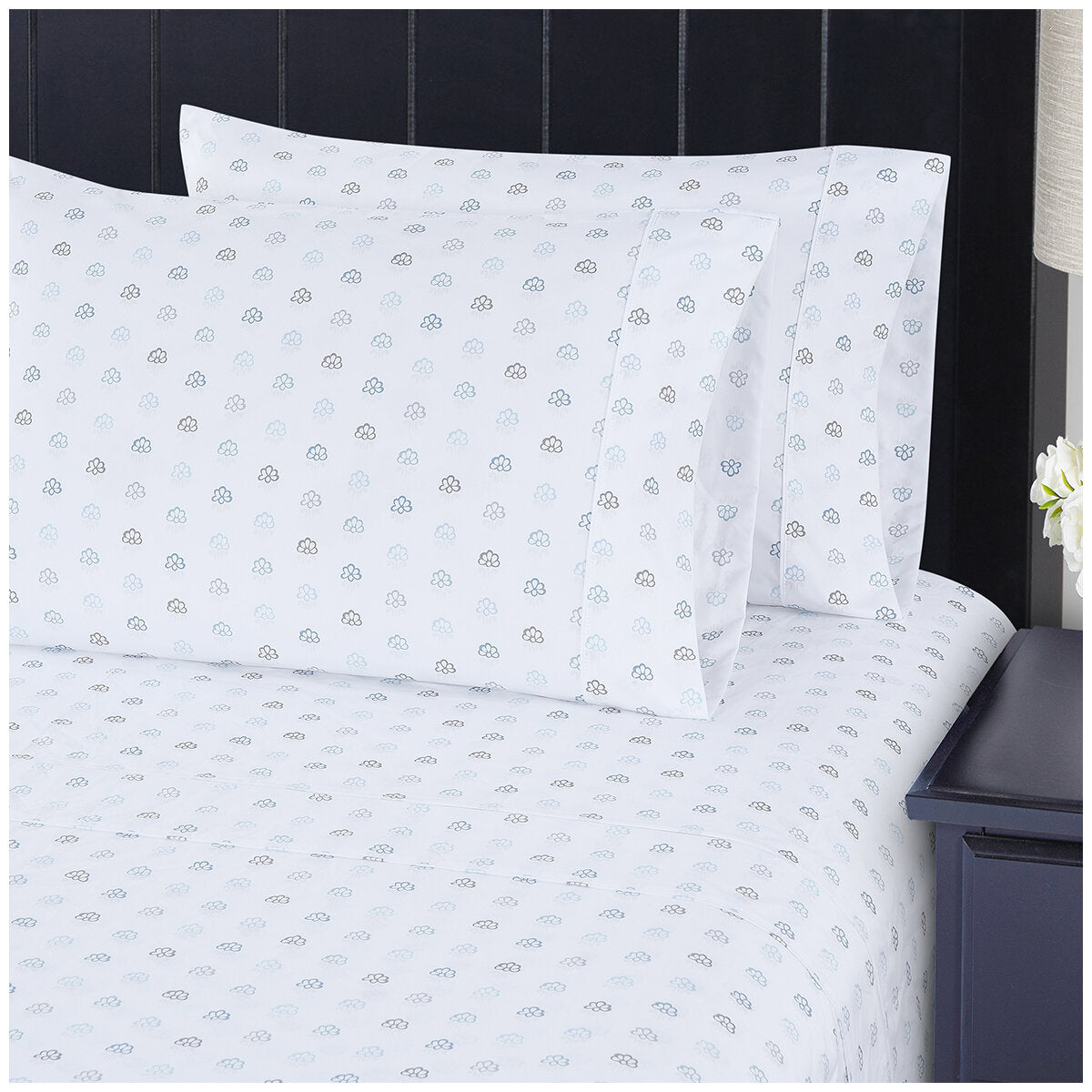 South Point Home Fashions Queen Microfiber Sheet Set, Provence Medallion, 6 Piece, GRS Certified