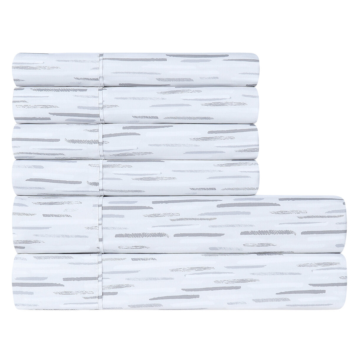 South Point Microfiber Queen Sheet Set - Sketchy Stripes, 6 Piece, GRS Certified