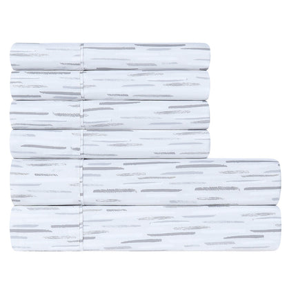 South Point Microfiber Queen Sheet Set - Sketchy Stripes, 6 Piece, GRS Certified