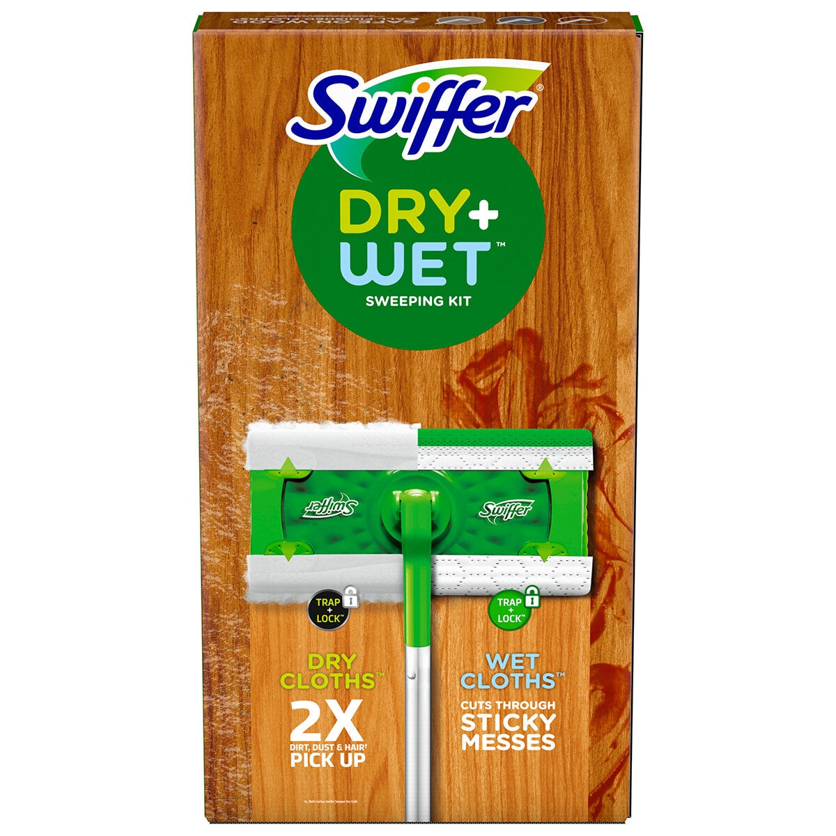 Swiffer 2-in-1 Sweeping Kit 80798886 - 16 Pack, Dry & Wet Cloths, Hard Surface Cleaner - SuperSaverAU - view 2