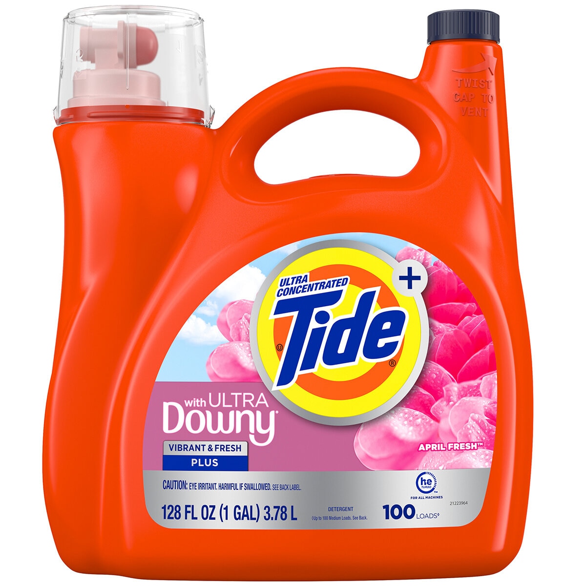 Tide Ultra Downy April Fresh Liquid Detergent 3.78L, 80837319, Removes Stains, Long-Lasting Freshness