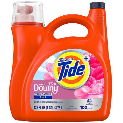 Tide Ultra Downy April Fresh Liquid Detergent 3.78L, 80837319, Removes Stains, Long-Lasting Freshness