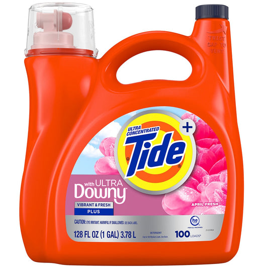 Tide Ultra Downy April Fresh Liquid Detergent 3.78L, 80837319, Removes Stains, Long-Lasting Freshness