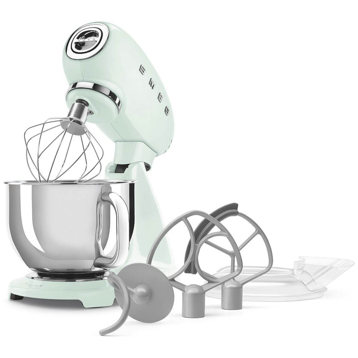 Smeg 50's Style Stand Mixer 4.8L - 1000W, Pastel Green, Planetary Mixing, Front Port - SMF05PGAU