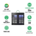 Gecko Small LED Slimline Zapper - 20m Coverage - Weatherproof - Low Maintenance - SuperSaverAU - view 2