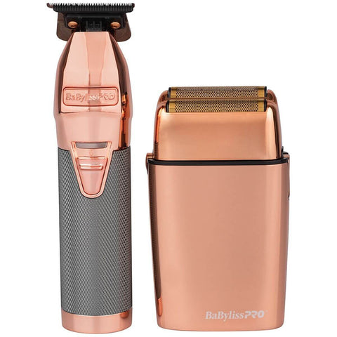 BaBylissPRO Duo Foil Shaver and Outliner Trimmer - Rose Gold - 7200rpm Brushless Motor - 900863