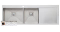 Oliveri Professional Series 1450mm 1 and 3/4 Bowl Sink - Right Hand Drainer, Brushed Stainless Steel - PR1111