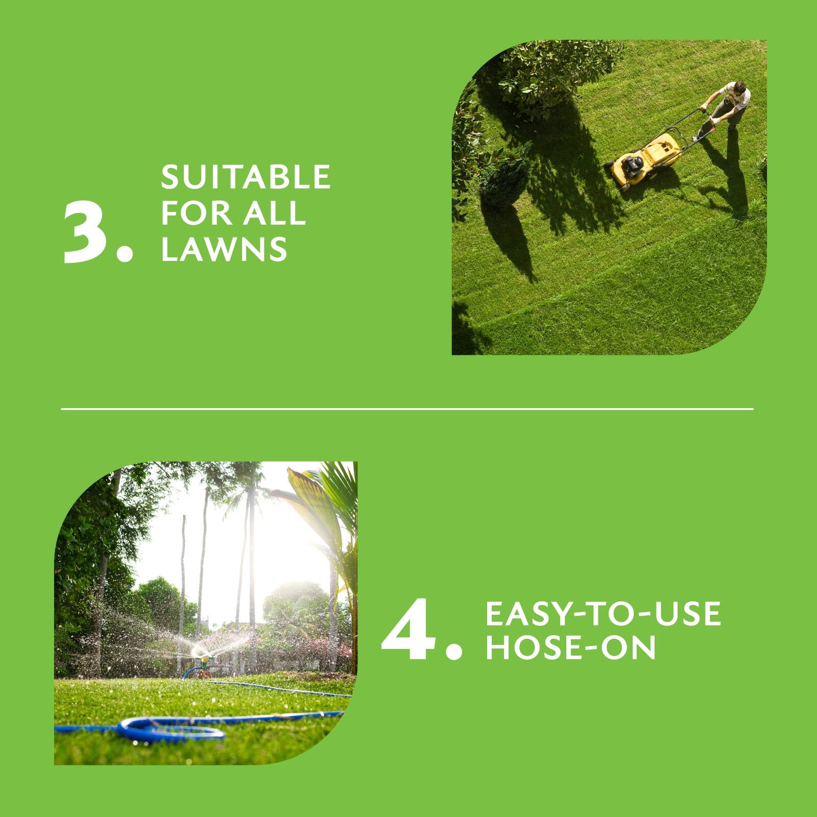Munns Professional Green Dominator Lawn Fertiliser 2.4L Hose-On, 200sqm All Lawns
