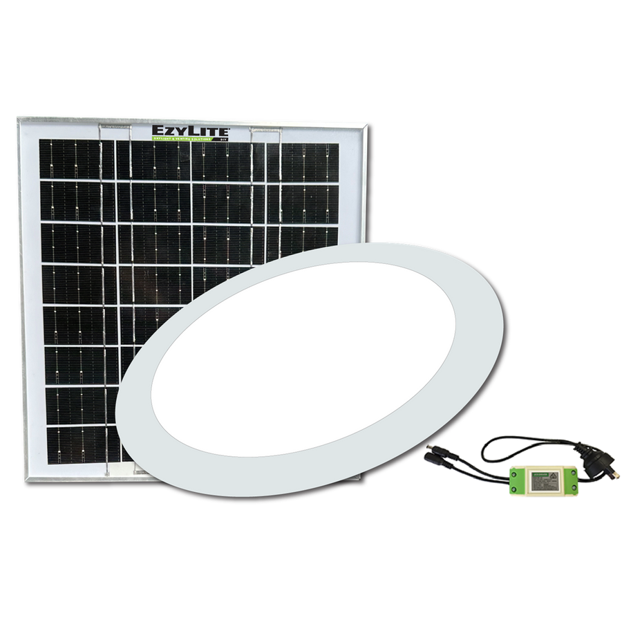 EzyLite 225mm Round Hybrid Solar Skylight Alternative EZSL225RH-Gen4 - Aluminium, DIY Flush Mount