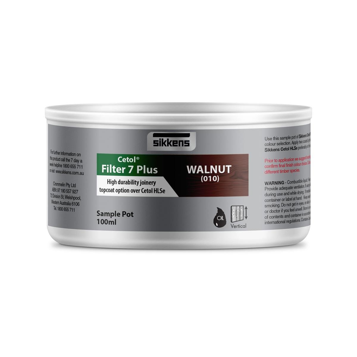 Sikkens Walnut Cetol Filter 7 Plus 100ml Oil Based Timber Stain - SuperSaverAU - view 1