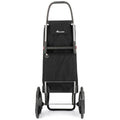 Rolser Akanto 6-Wheel Folding Shopping Trolley - Aluminium Chassis, Removable Wheels, Black - R-AKA018-1023
