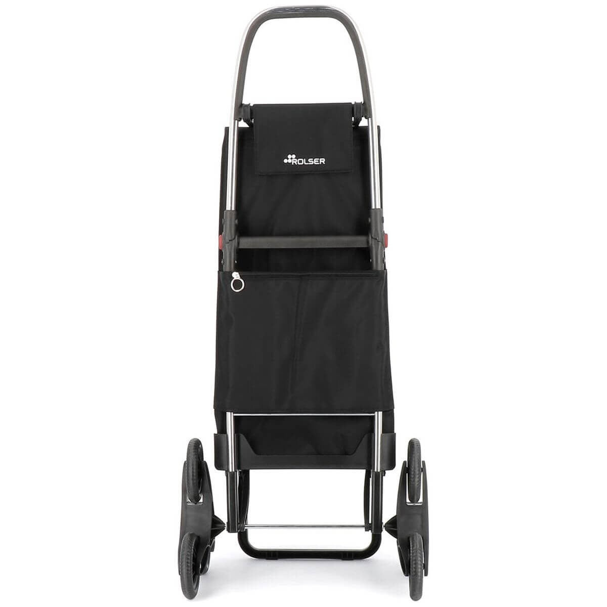 Rolser Akanto 6-Wheel Folding Shopping Trolley - Aluminium Chassis, Removable Wheels, Black - R-AKA018-1023