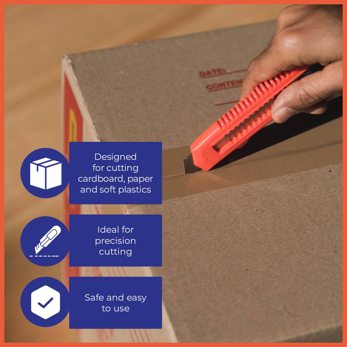 Packz Box Cutter - 18mm Blade - 1 Pack - 125mm x 155mm - Lightweight - SuperSaverAU - view 5