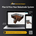 PEAK Black Aluminium Deck Balustrade Heavy Duty Base Rail Support 2 Pack