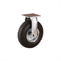 Easyroll 260mm Black Pneumatic Fixed Plate Castor 140kg