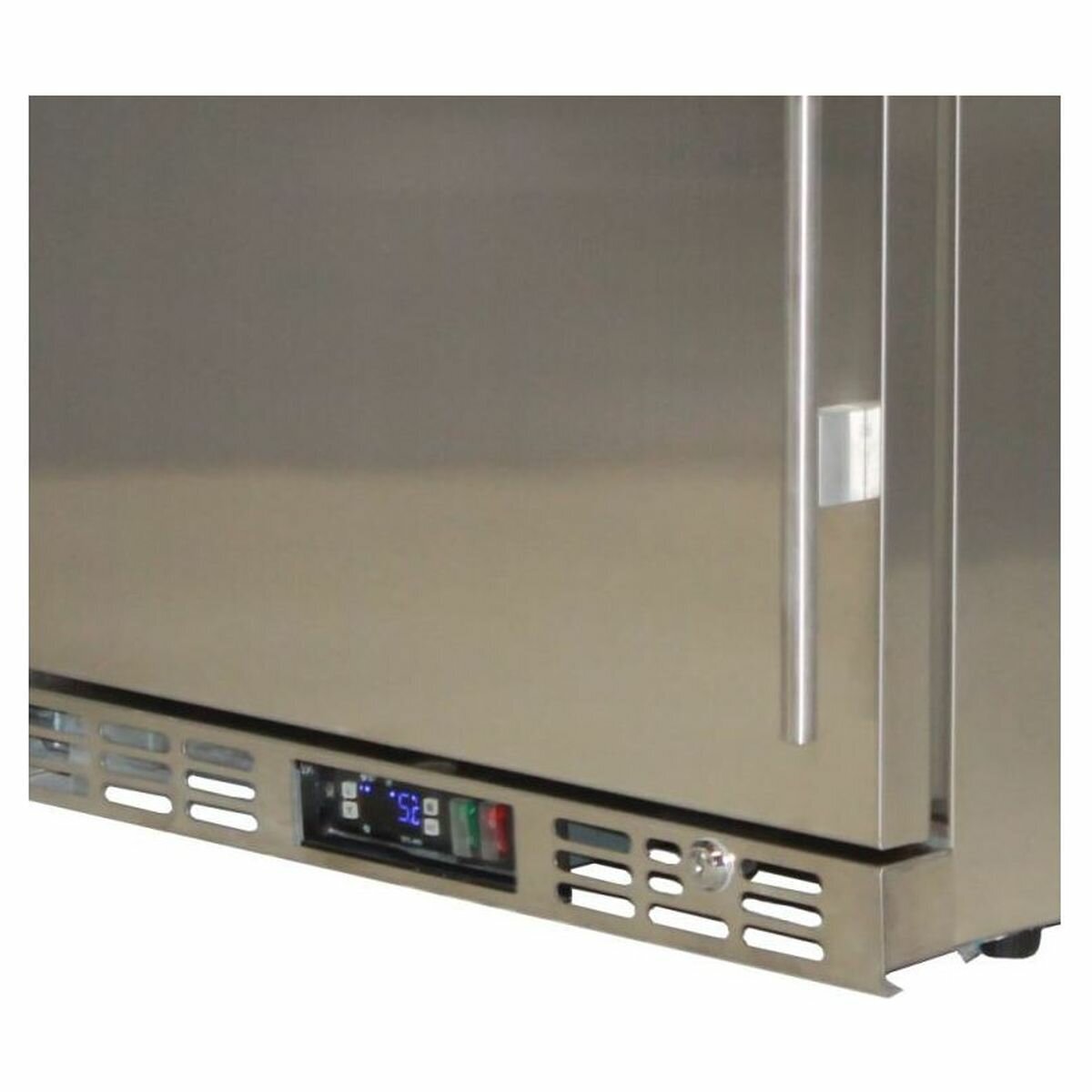 Rhino 140 Can Solid Door Bar Fridge - Stainless Steel, Lockable, Electronic Control, 10 Star Rating - SG1L-SD