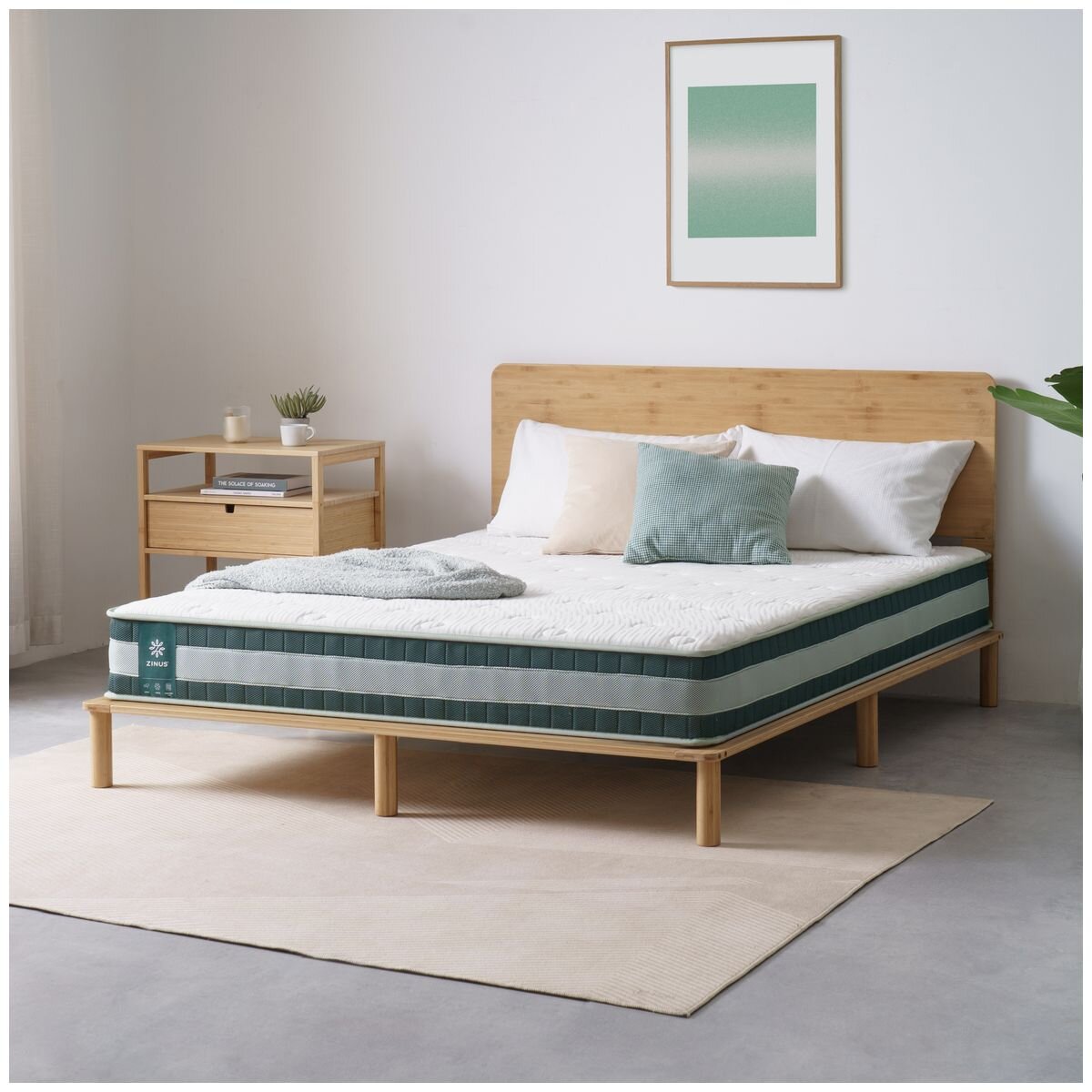 Zinus Double Green Premium Pocket Spring Mattress - iCoils, Open-Cell Memory Foam - AU-MSSBO4ZC-08D