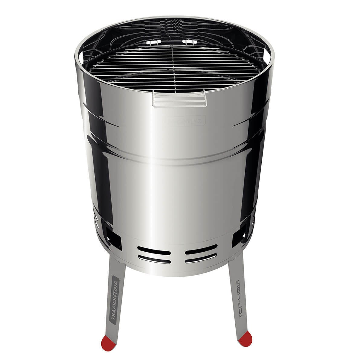 Tramontina Churrasco Freestanding Charcoal BBQ - Stainless Steel Body - Beer Barrel Shape - 26500006