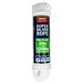 Grunt Super Silver 10mm x 20m Rope, White Twisted Polypropylene, Floats, 1300kg Break Strength