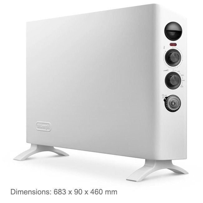 DeLonghi 2400W Electric Convector Heater with 24-Hour Timer - Wall Mountable, 3 Heat Settings - HSX3324FTS