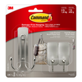 Command Brushed Nickel Hooks 3 Pack - 1 Large & 2 Small - Damage-Free Hanging - 98mm x 171mm - SuperSaverAU - view 1