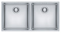 Franke Maris double bowl sink - 18/10 stainless steel, top, under or flush mount, Swiss made - MRX220-40/40