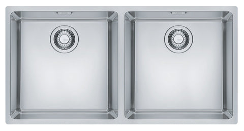Franke Maris double bowl sink - 18/10 stainless steel, top, under or flush mount, Swiss made - MRX220-40/40