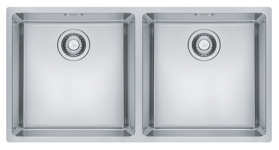 Franke Maris double bowl sink - 18/10 stainless steel, top, under or flush mount, Swiss made - MRX220-40/40
