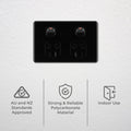 DETA X6 Double Power Point, Black Polycarbonate, 10A 250V, Clip-On Cover (6252BK)