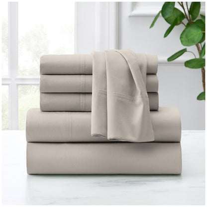 Purely Organic Queen Cotton Sheet Set 300TC Sateen, Bone, Eco-Friendly, GOTS Certified