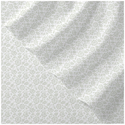 Purely Organic Queen Cotton Sheet Set 300TC Sateen Madina Blockprint M9 GOTS Certified