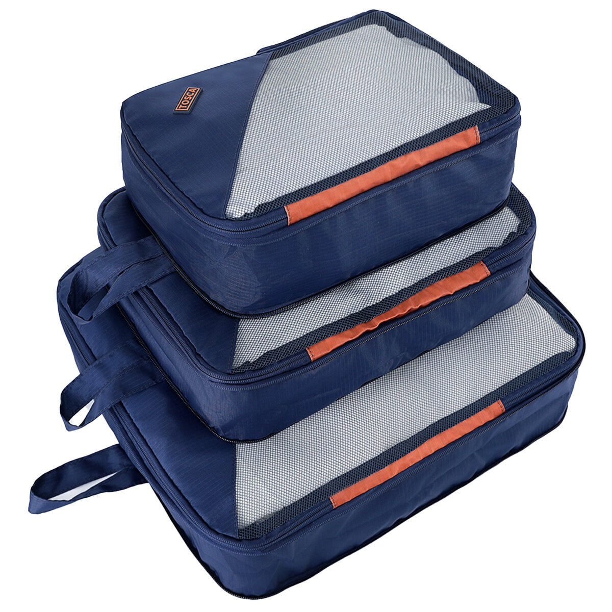 Tosca Park Avenue 3-Piece Luggage Set TCA6923 Navy Tan, Lightweight Nylon, TSA Locks - SuperSaverAU - view 10