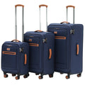 Tosca Park Avenue 3-Piece Luggage Set TCA6923 Navy Tan, Lightweight Nylon, TSA Locks - SuperSaverAU - view 2