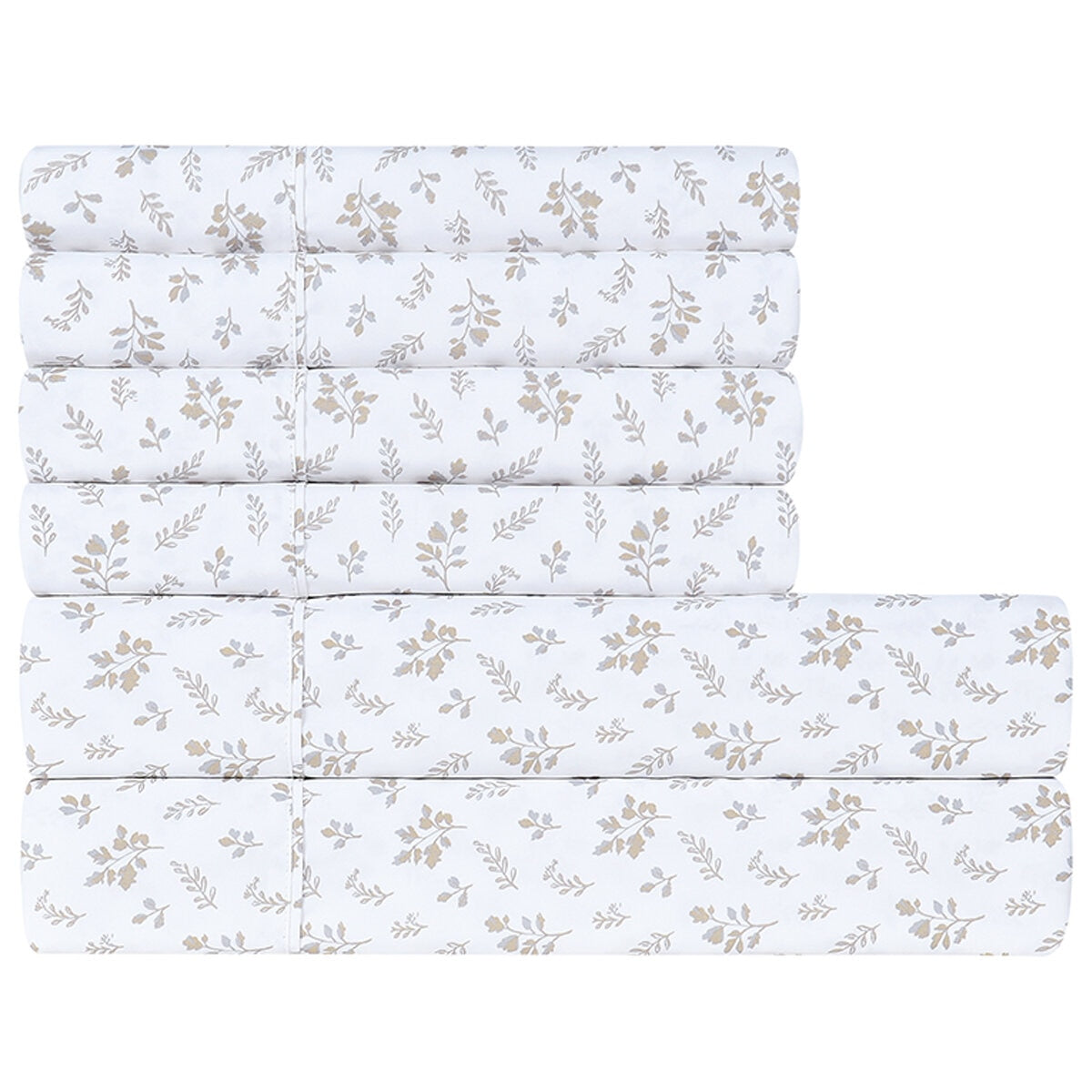 South Point Home Fashions King Microfiber Sheet Set, 6-Piece, Fresca Leaf, Wrinkle Resistant