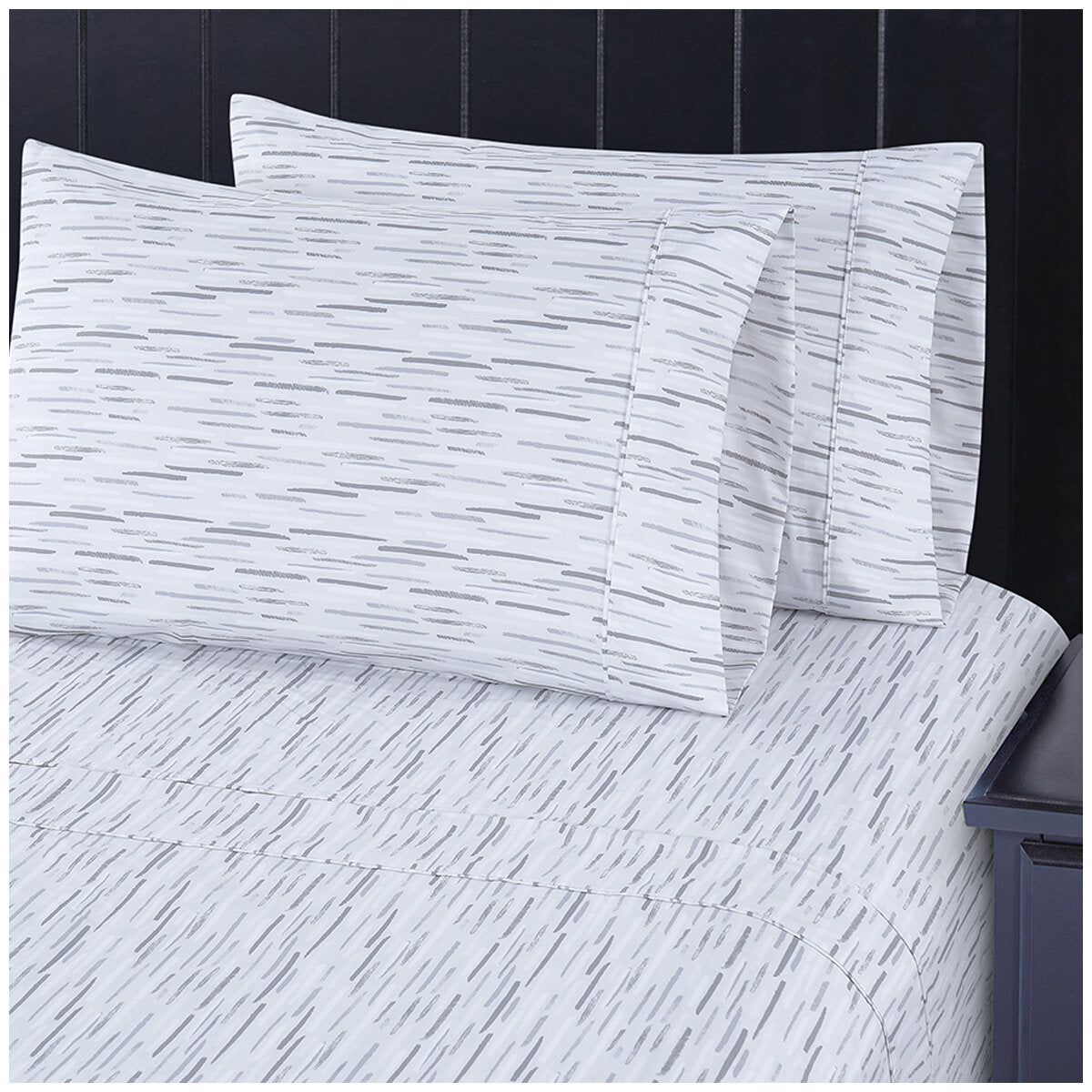 South Point Home Fashions King Microfiber Sheet Set, 6-Piece, Sketchy Stripe, Soft & Durable