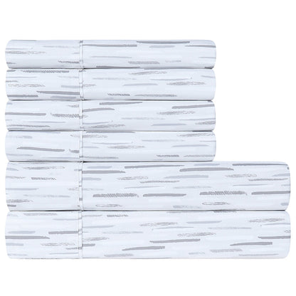 South Point Home Fashions King Microfiber Sheet Set, 6-Piece, Sketchy Stripe, Soft & Durable