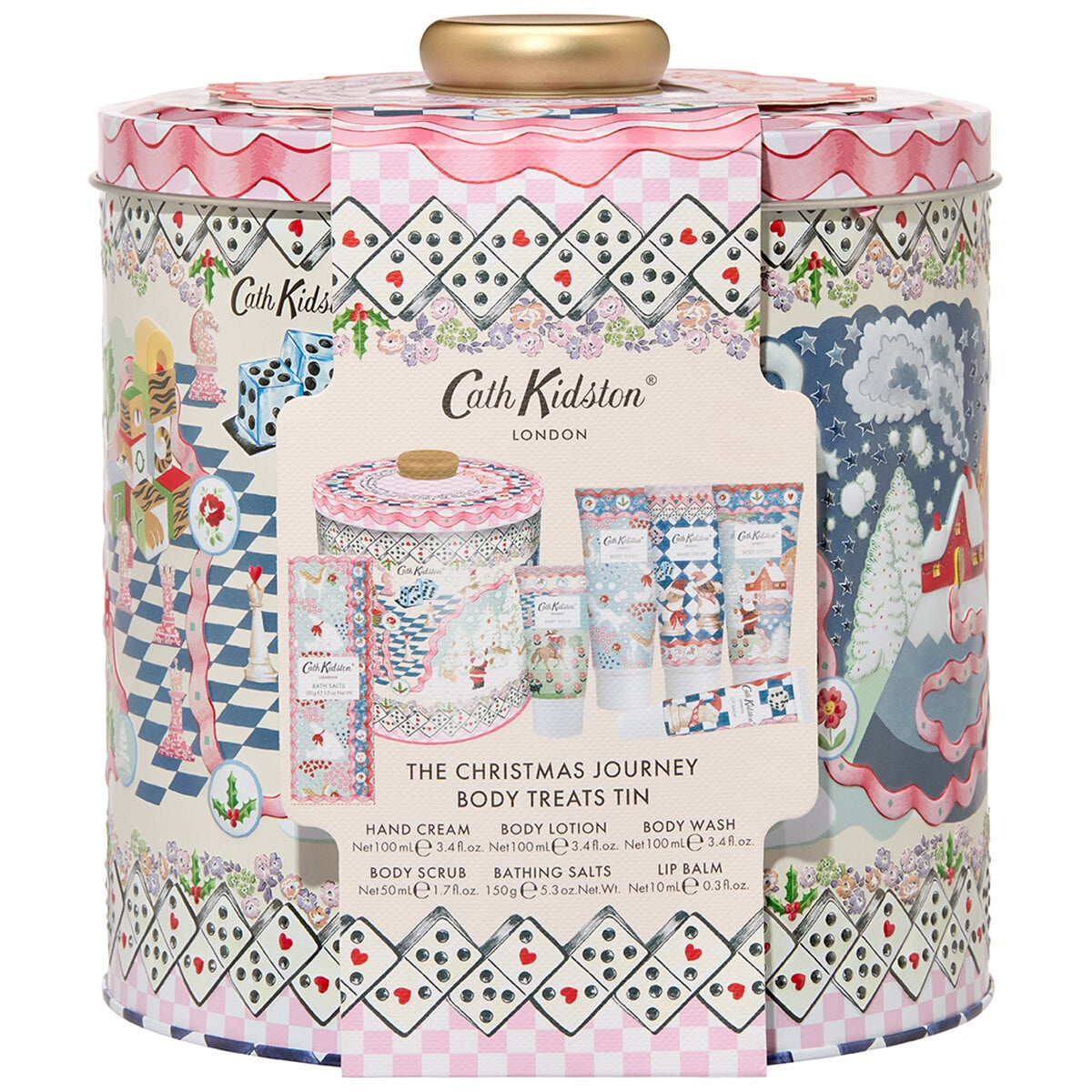 Cath Kidston Christmas Journey Body Treats Tin FG7530AU - Skincare Set with Keepsake Tin
