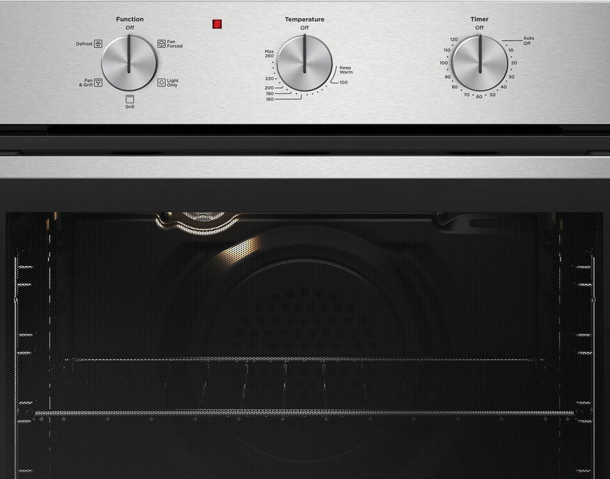 Westinghouse 60cm multi-function oven - 80L, stainless steel, 10A plug and lead, easy glide racks - WVE6314SD