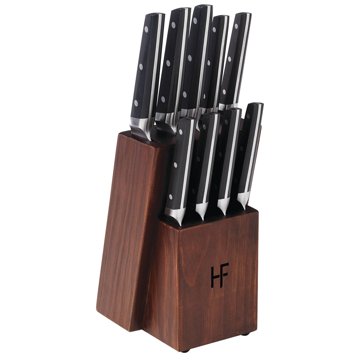 Hampton Forge 10 Piece Knife Block Set Black, High Carbon Stainless Steel, Full Tang - SuperSaverAU - view 2
