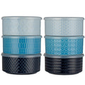 Signature Housewares 6-Piece Microwavable Stoneware Bowl Set with Lids, Blue - SuperSaverAU - view 2