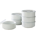 Signature Housewares 6-Piece Microwavable Stoneware Bowl Set with Lids, White - SuperSaverAU - view 3