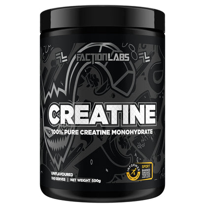 Faction Labs 100% Pure Creatine Monohydrate 500g FL8005, Australian Made