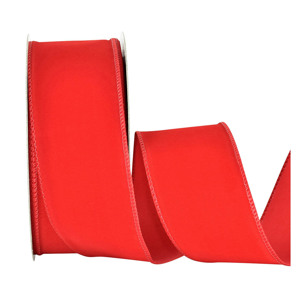 Kirkland Signature Red Velvet Wire Edged Ribbon 47mm x 160mm - Continuous Roll