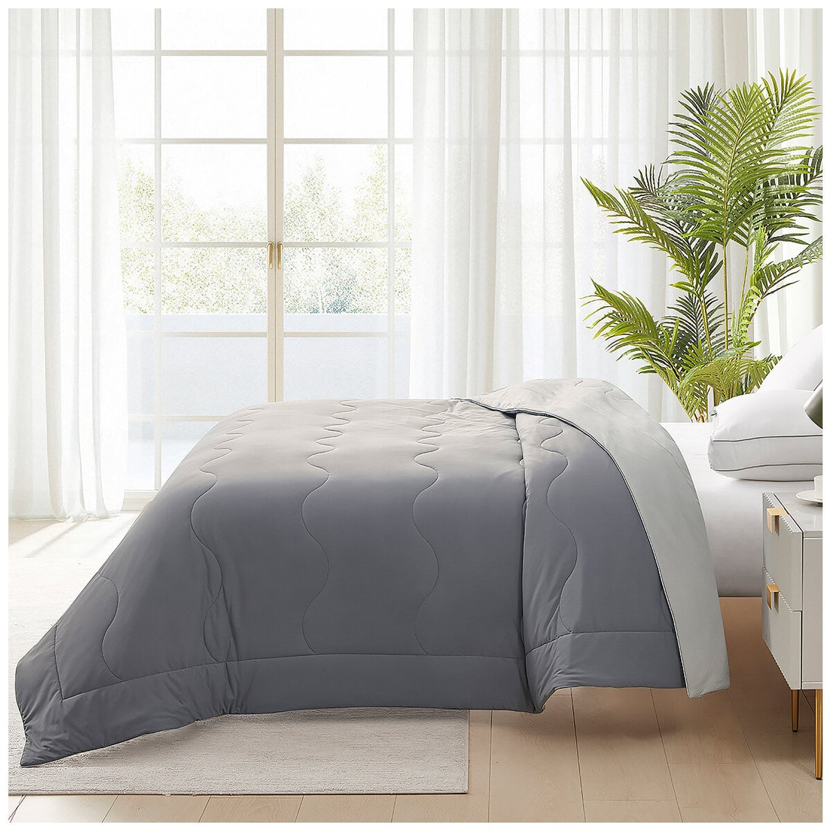 Hotel Grand EternaCool King Single Cooling Comforter, Grey, Lightweight, Machine Washable