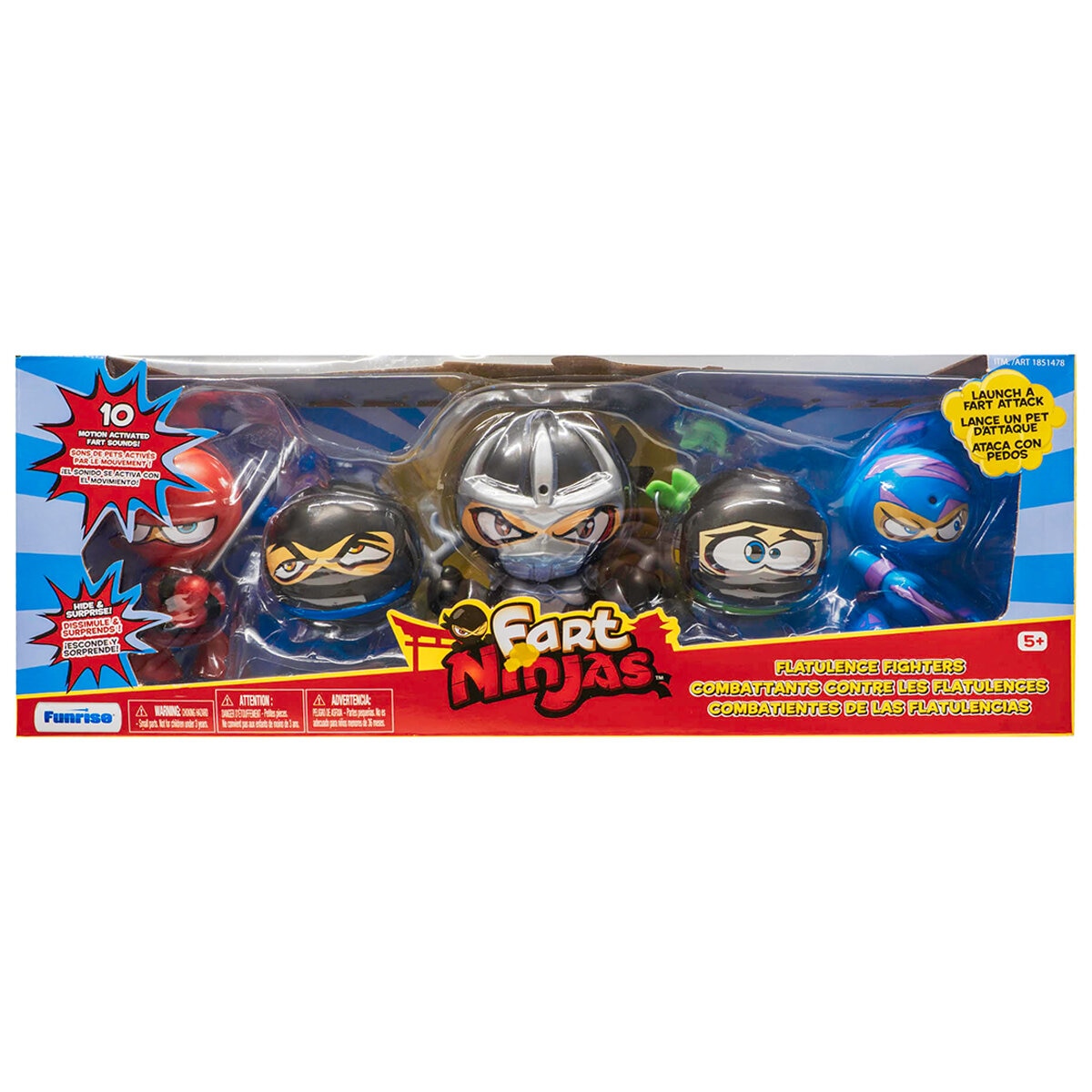 Funrise Fart Ninjas 5 Pack 70760 - Motion-Activated Farting Figures for Kids 5+ - SuperSaverAU - view 1